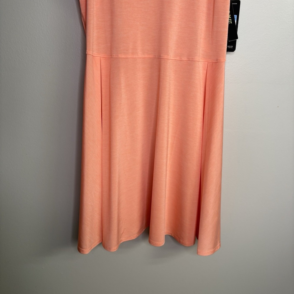 Nike Womens Tennis Dress Medium Salmon Pink Sleeveless Advantage Slim Semi Sheer - Picture 3 of 13